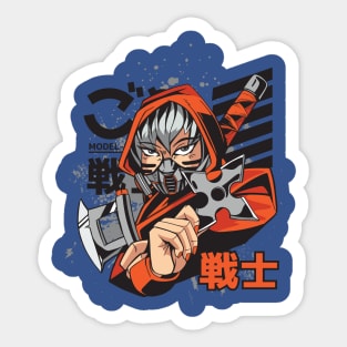 Ninja Girl Japanese Aesthetic Vintag Anime Otaku Sticker